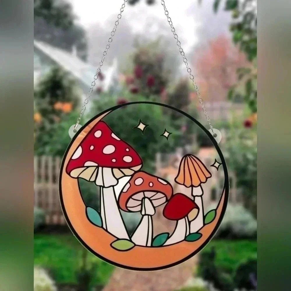 New handing mushroom 🍄 moon beautiful home decor hanging piece stars with chain
